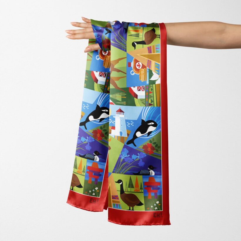 RUTA Silk Long Scarf Canada EH!