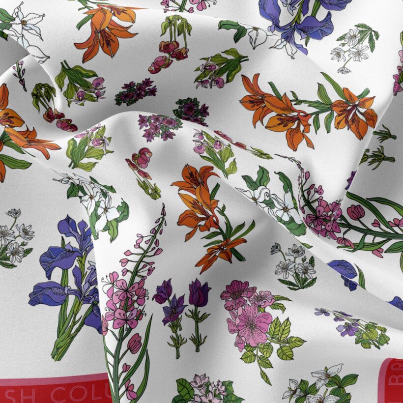 RUTA Silk Scarf Jardin Du Canada Closeup RUTA Silk Scarf Jardin Du Canada Closeup