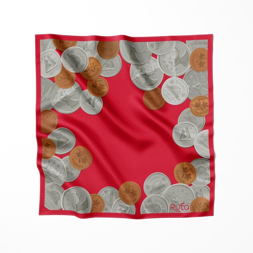 Canada Coins Small Scarf