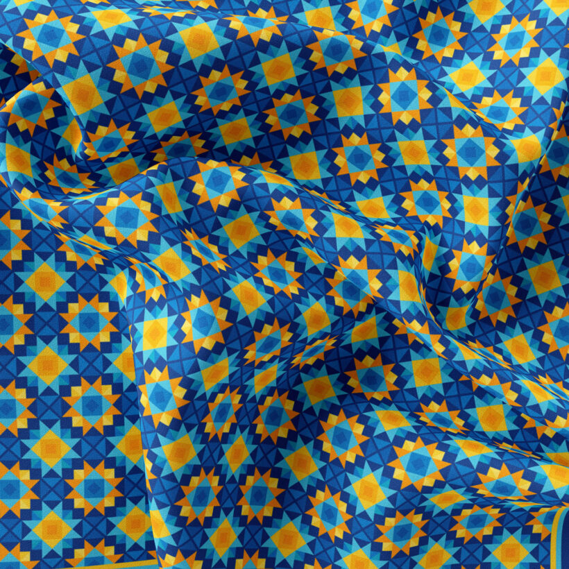 RUTA-Silk-Scarf-65-UA-Stars-Night(closeup) Ukrainian Night Stars Silk Scarf Closeup