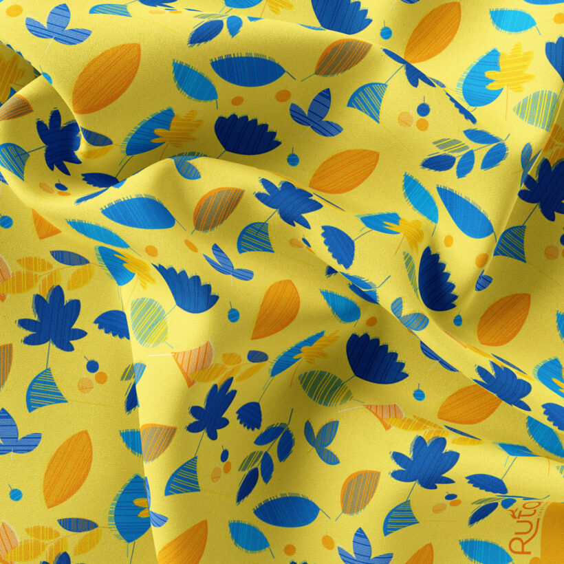 RUTA-Silk-Scarf-65-UA-Stars-Summer(closeup) Ukrainian Summer Silk Scarf Closeup