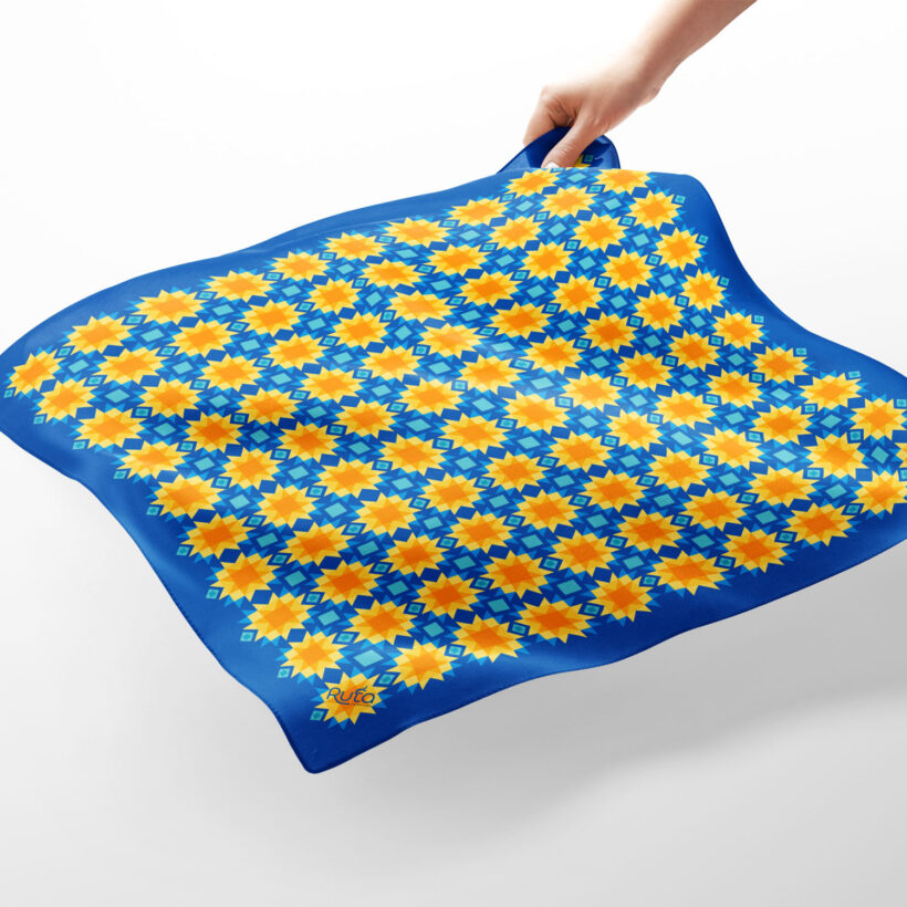 RUTA-Silk-Scarf-65-UA-Stars-Sunflowers(main-sq) Ukrainian Sunflower Starts Silk Scarf