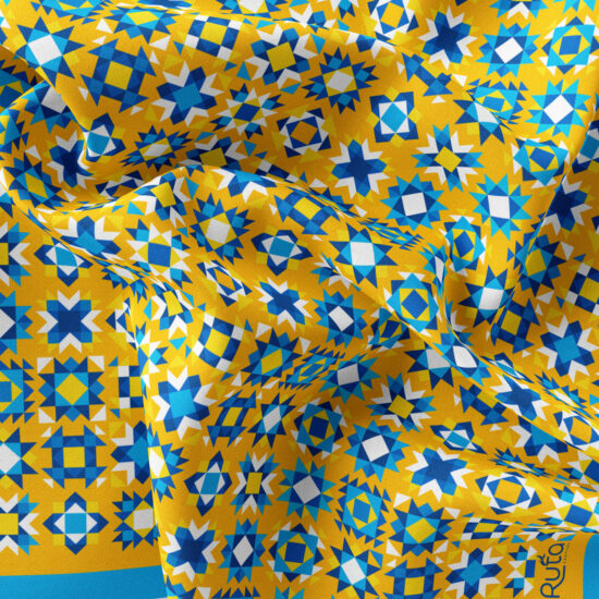 Ukrainian Family Silk Scarf Closeup